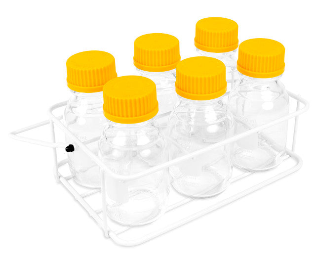 Heathrow Scientific 121005 Wire Bottle Rack Carrier, 6 place, White, 1/pk