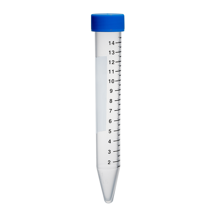 MTC Bio C2601-B Centrifuge Tube, conical, PP, flat screw cap, non-sterile, bulk bag, 15mL, 500/cs