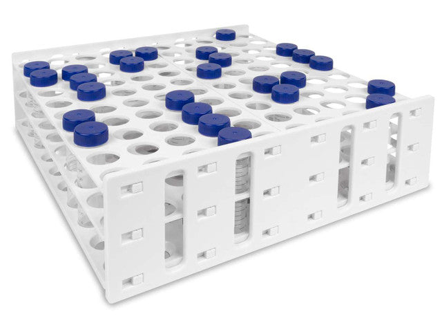 Heathrow Scientific 120959 Mega Racks® Tube Rack for 28-32mm Tubes, White, 1/pk