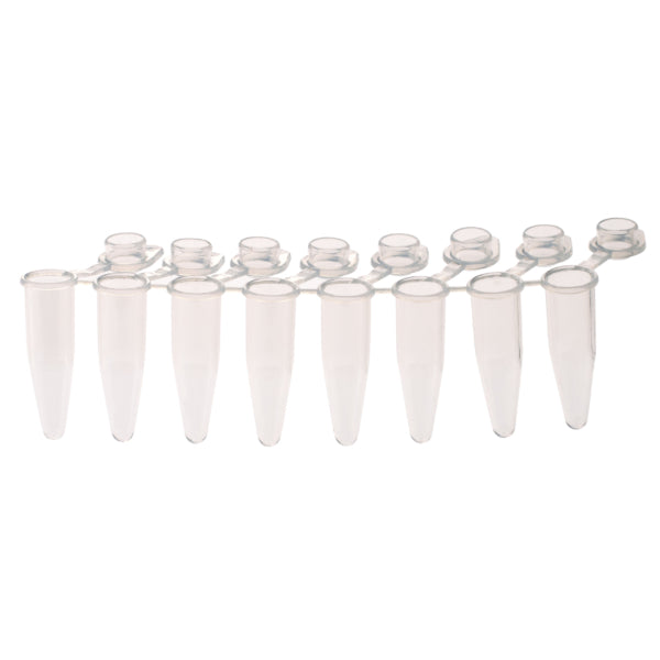 Celltreat 230462 PCR 8-Strip Tubes, 0.2mL, Separable, Attached Dome Caps, Clear, 120/pk