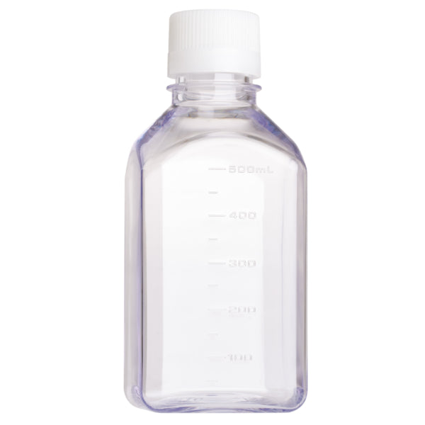 Celltreat 230764 Media Bottle 500mL, Square, PETG, Bulk, Sterile, 24/pk