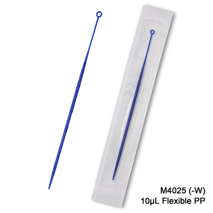 MTC Bio M4025-W Inoculating loops, flexible PP, sterile, individually wrapped, 10µl, 1000/pk