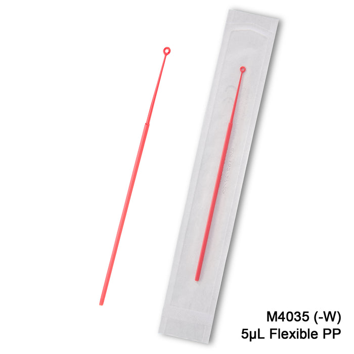 MTC Bio M4035-W Inoculating loops, flexible PP, sterile, individually wrapped, 5µl, 1000/pk