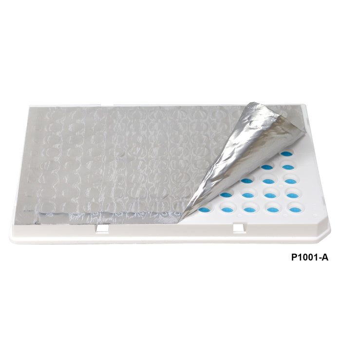 MTC Bio P1001-A-S PCR Sealing Foil, Aluminum Foil, Adhesive, Pierceable, Sterile, 10 bags of 10 seals