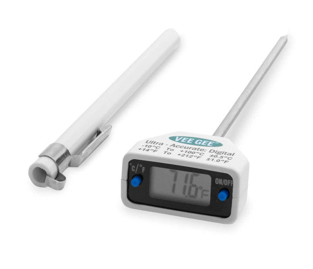 Heathrow Scientific 83210-12 Thermometer, Digital, Dual Scale -50 to 150°C & -58 to 302°F, 12" Stem, 1/pk