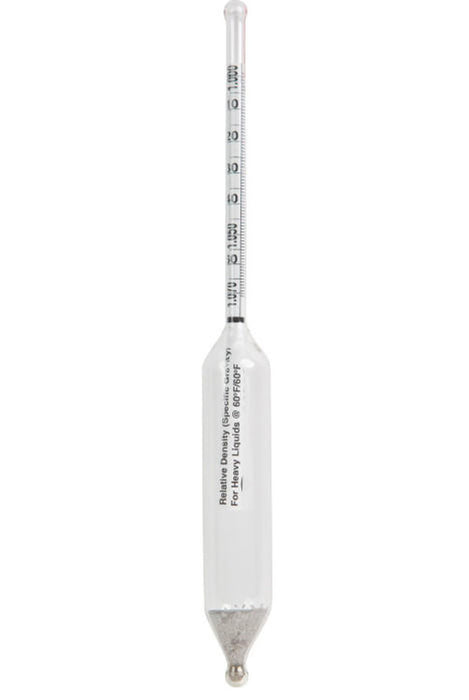 Heathrow Scientific 6602-11 Specific Gravity Hydrometer, 1.240 to 1.310, 0.0005 subdivisions, 330 mm, 1/pk