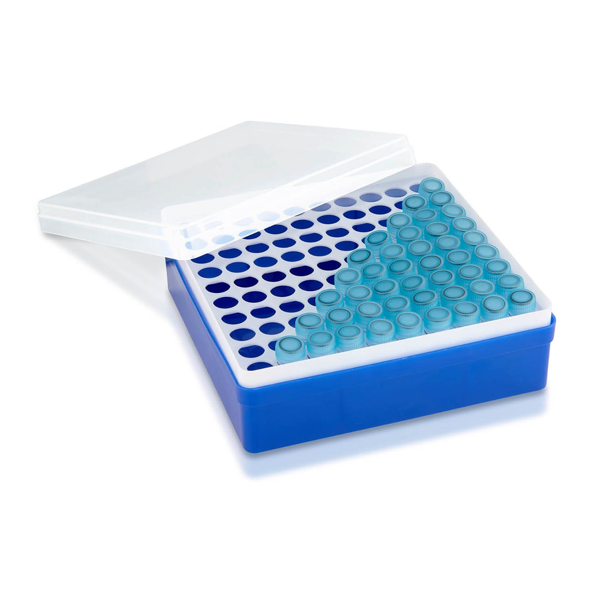 Ice Rack™ for 100 × 1.5mL tubes, detachable lid, tube platform, and ba ...