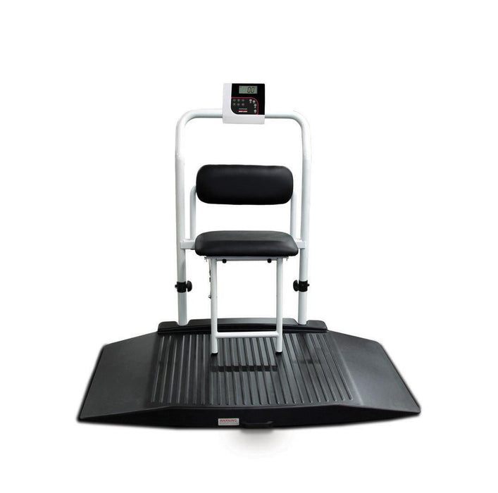 Ricelake 350-10-4 Healthweigh Dual-Ramp Wheelchair Scale with Seat, Foldable, 1000 lb x 0.2 lb