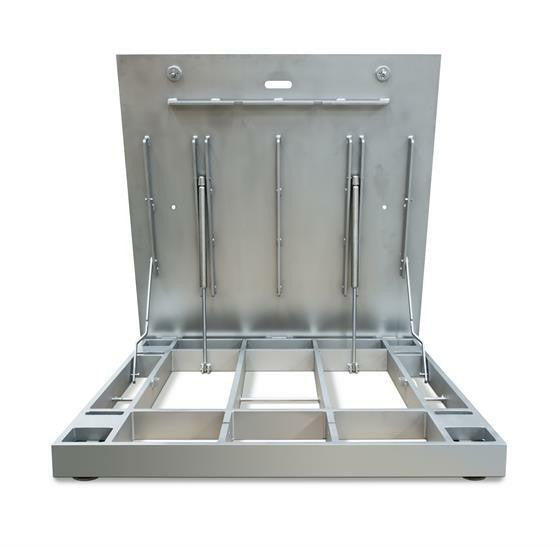 Ricelake 175689 RoughDeck QC-X Quick Clean Stainless Steel Floor Scale, Smooth Top Plate, 4' x 4', 10000 lb