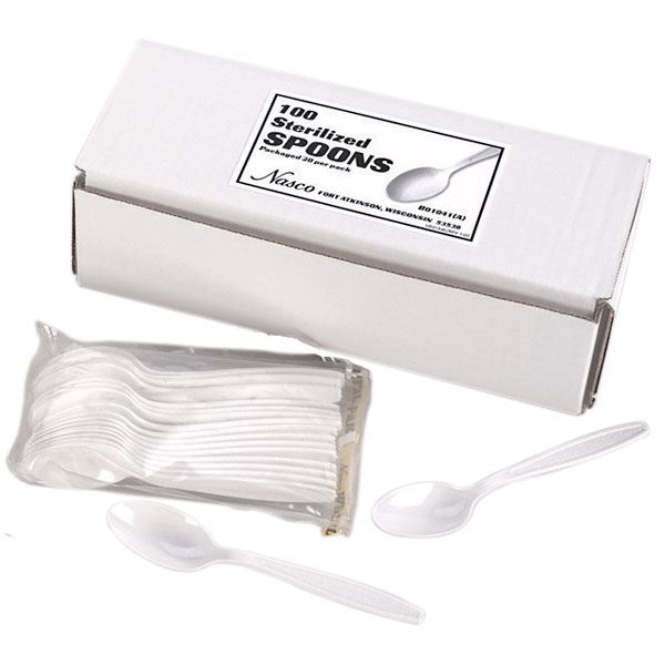 Whirl-Pak B01041A Sterilized Spoons / Box of 100