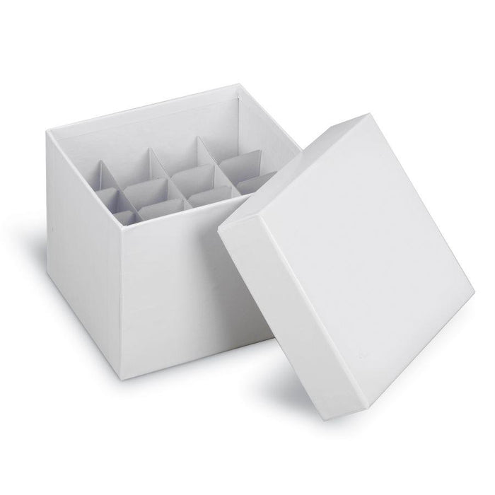 Heathrow Scientific 2860M True North Cardboard Tube Storage Box & Lid for 15 & 50mL Tubes (no insert), White 10/pk