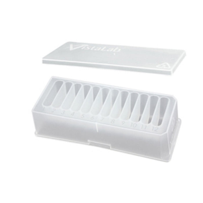 VistaLab 4054-1010 12 Channel Reagent Reservoir with Lid, Non-Sterile, Case of 10