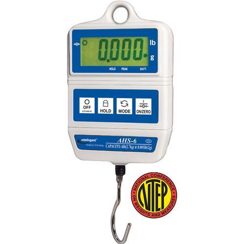 Intelligent Weighing AHS-60 AHS NTEP Digital Hanging Scale, 60 lb Capacity, 0.05 lb Readability