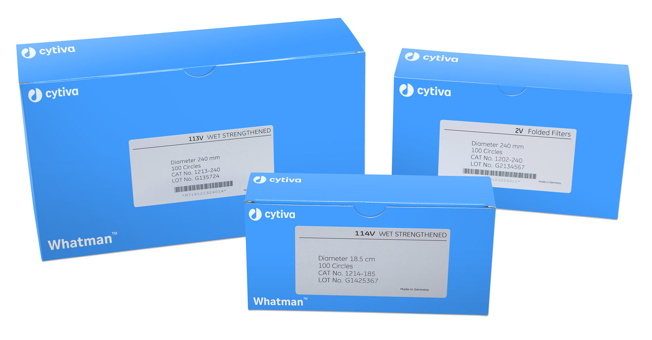 Whatman 1214-125 Filter Circles, 125mm Dia, Folded Prepleated Grade 114V, 100/pk (PN:1214-125)