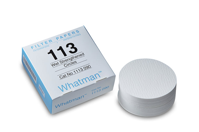 Whatman 1113-090 Filter Circles, 90mm Dia, Wet Strengthened Grade 113, 100/pk (PN:1113-090)