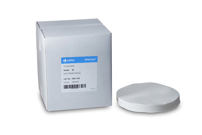 Whatman 1091-125 Filter Circles, 125mm Dia, Wet Strengthened Grade 91, 4000/pk (PN:1091-125)