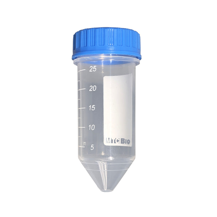 MTC Bio C2625-R Centrifuge Tube, 25mL, PP, sterile, with screw cap, 8 foam racks of 25 tubes, 200/pack