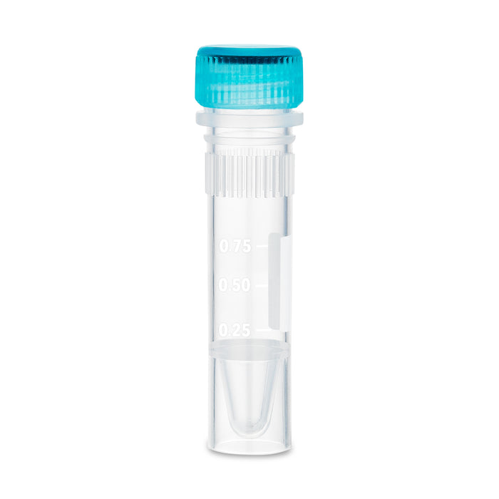 MTC Bio C3215-SG ClearSeal 1.5mL (12.8 x 47.6mm), sterile, w/ O-ring & attached caps, printed graduations, self-standing, 1000/cs