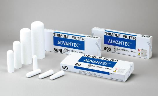 Timble Filter Advantec N088RH22X25X90MM Quartz Thimble-HT No.88RH, Tapered, 25 x 90m ...