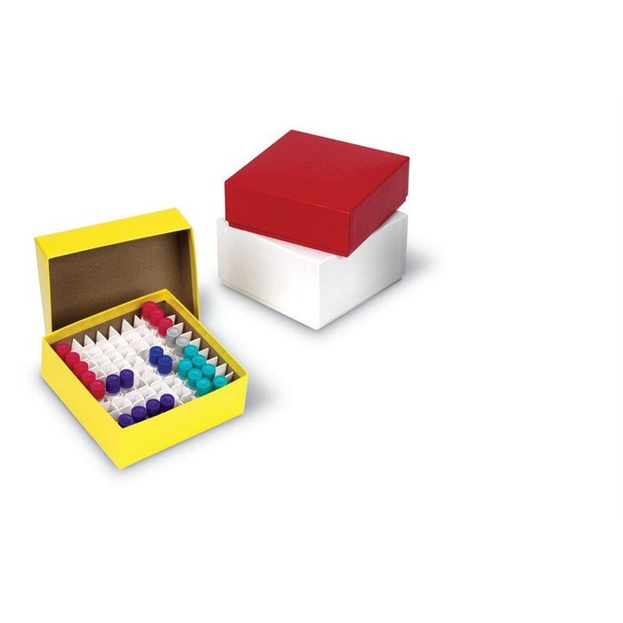 Heathrow Scientific 2860CR True North® Cardboard Cryogenic Tube Storage Box & Lid, 50mm, Red 12/pk