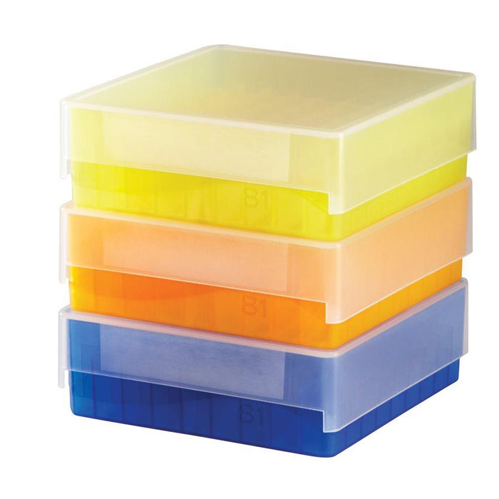Heathrow Scientific 120035 81-Well Microtube Storage Box, Blue