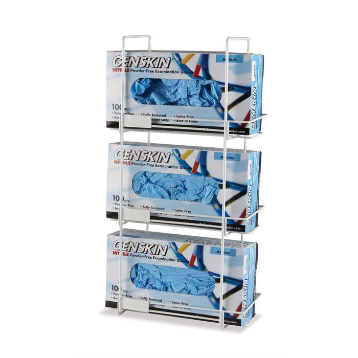 Heathrow Scientific 23458 3-Box Glove Box Holder HDPE coated Wire, White