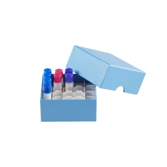 Heathrow Scientific 120519 Cryogenic Vial, Tube Storage Box 5 x 5 array with partition for 2 mL tubes
