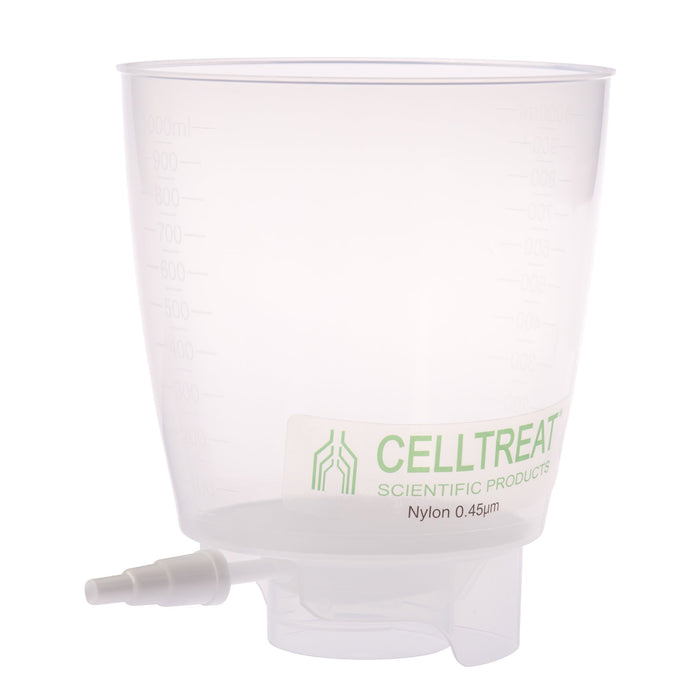 Celltreat 229736 1000mL Polypropylene Bottle Top Filter, Nylon Filter Material, 0.45_m, 90mm, Non-sterile