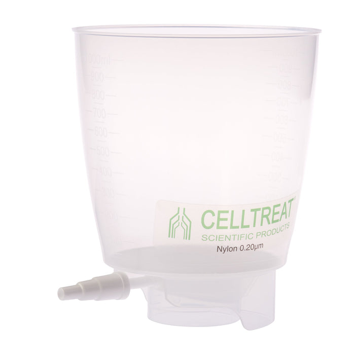 Celltreat 229738 1000mL Polypropylene Bottle Top Filter, Nylon Filter Material, 0.20_m, 90mm, Non-sterile