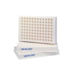 Whatman 7700-2801 Filter Bottom Microplate UNIFILTER, Clear Polystyrene w/Long-Drip Director & 1.2µm Glass Microfiber GF/C Filter (Pack of 25)